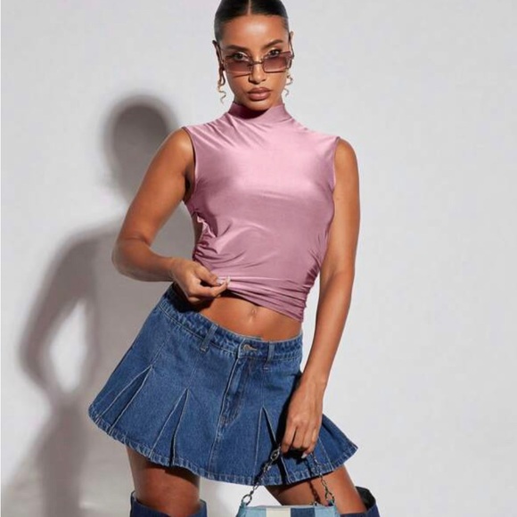 Mock Neck Pink Top - Picture 2 of 4